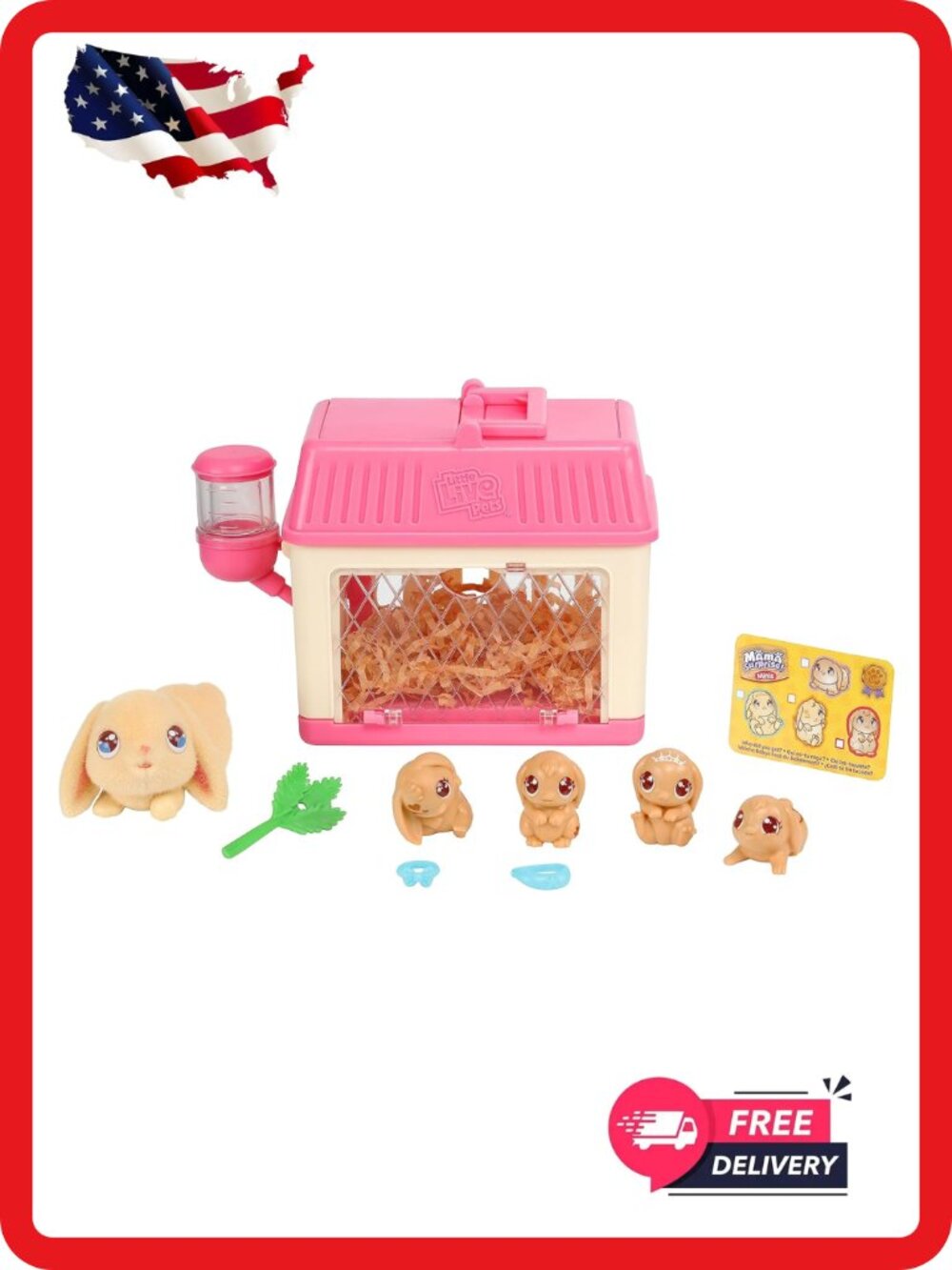 Little Live Pets Lil Baby Bunny Playset Mama Surprise Family Set Kids 5+